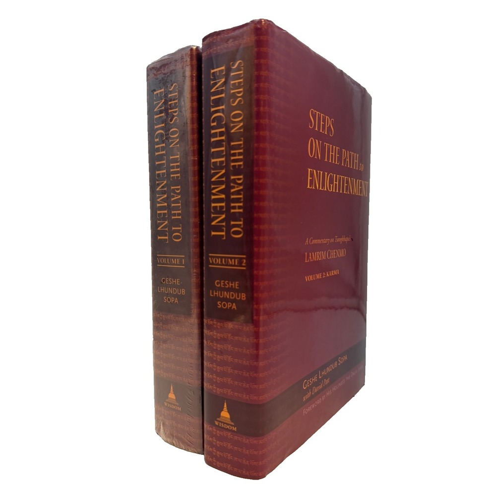 Steps on Path to Enlightenment Vol. 1 & 2 Geshe Sopa Hardcover Book Wisdom New